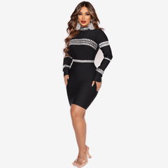 Be Different Long Sleeve Crystal Mini Dress