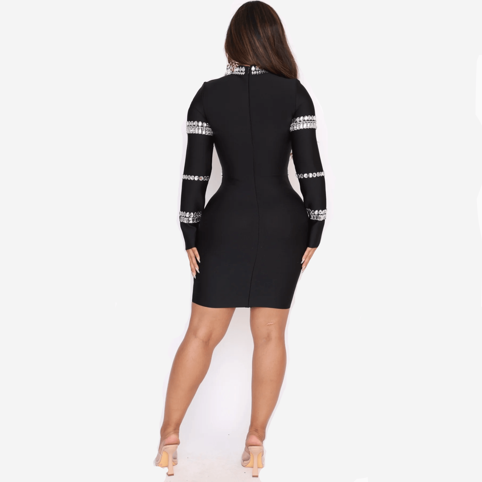 Be Different Long Sleeve Crystal Mini Dress