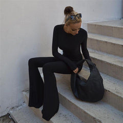 Yummy Mummy Backless Long Sleeve Jumpsuit