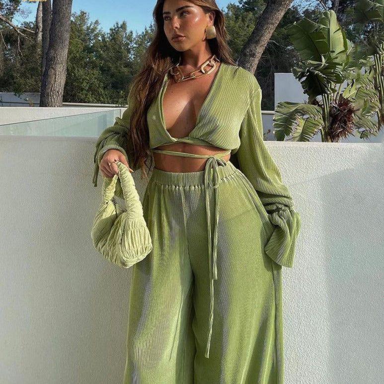 Grass Casual Loose Two-Piece Set