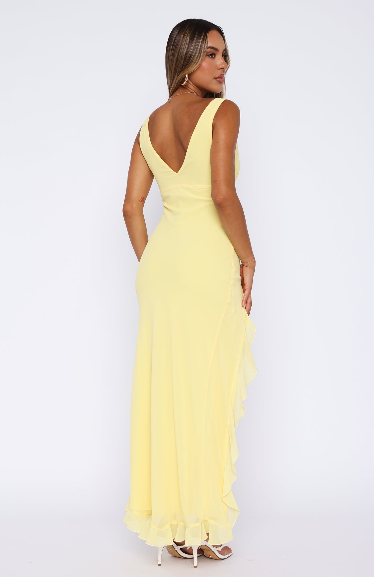 Bianca Slit Maxi Ruffled Dress