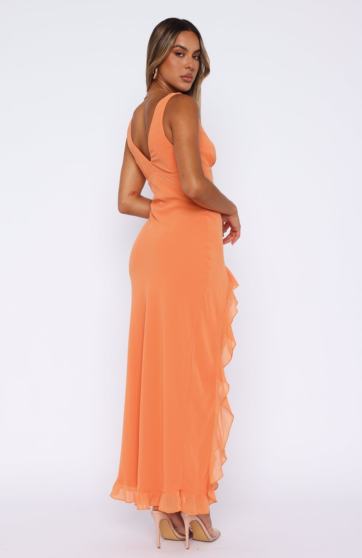 Bianca Slit Maxi Ruffled Dress