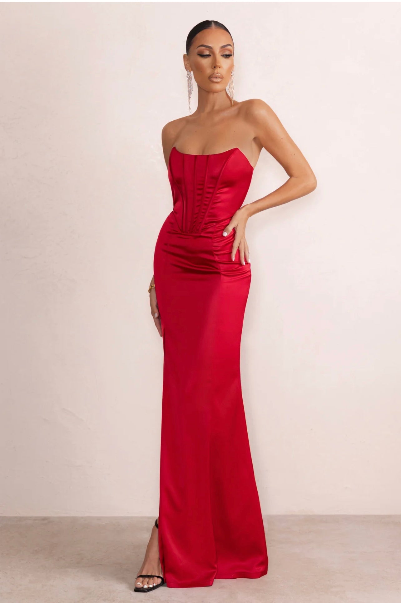 Seduction Corset Bodycon Split Maxi Dress