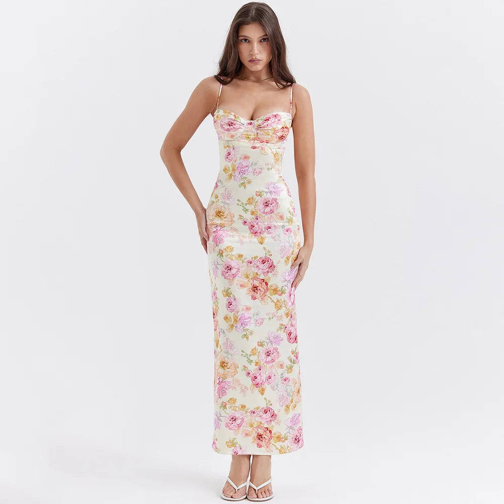 Agness Floral Maxi Bodycon Dress