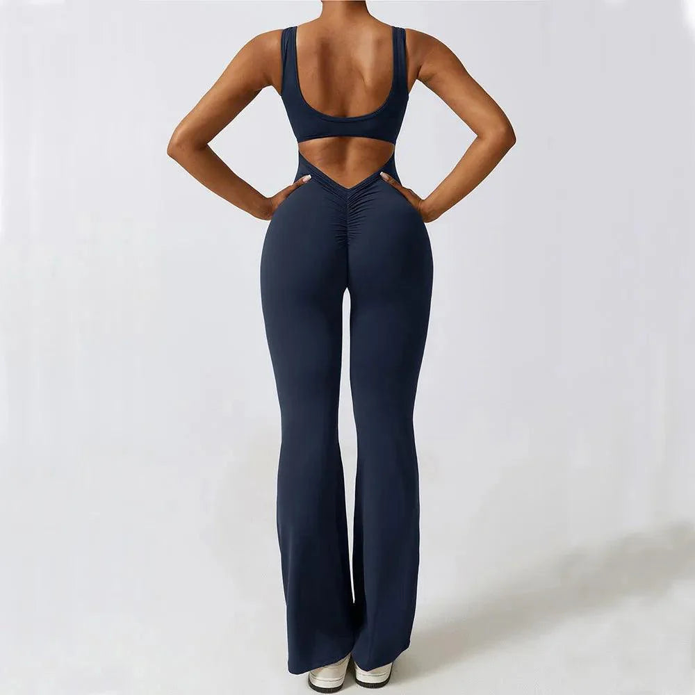 Make It Sexy Flare Scrunch Jumpsuit