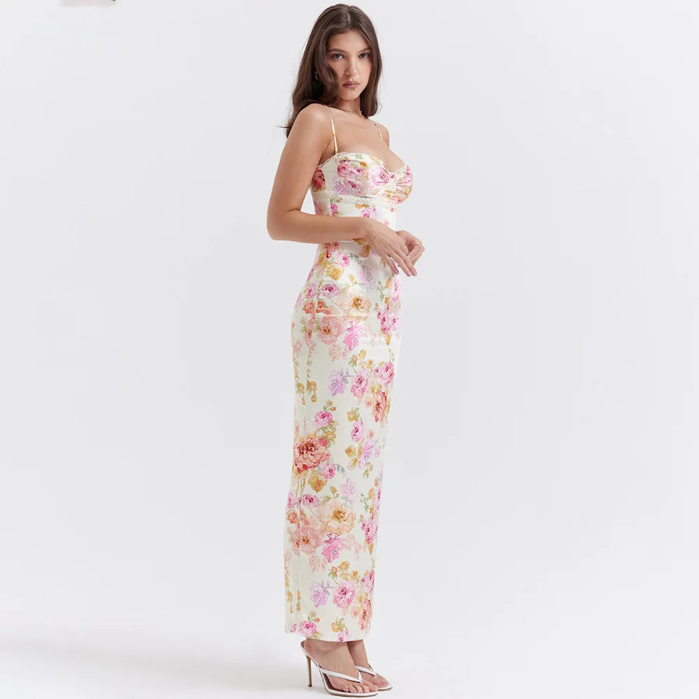 Agness Floral Maxi Bodycon Dress