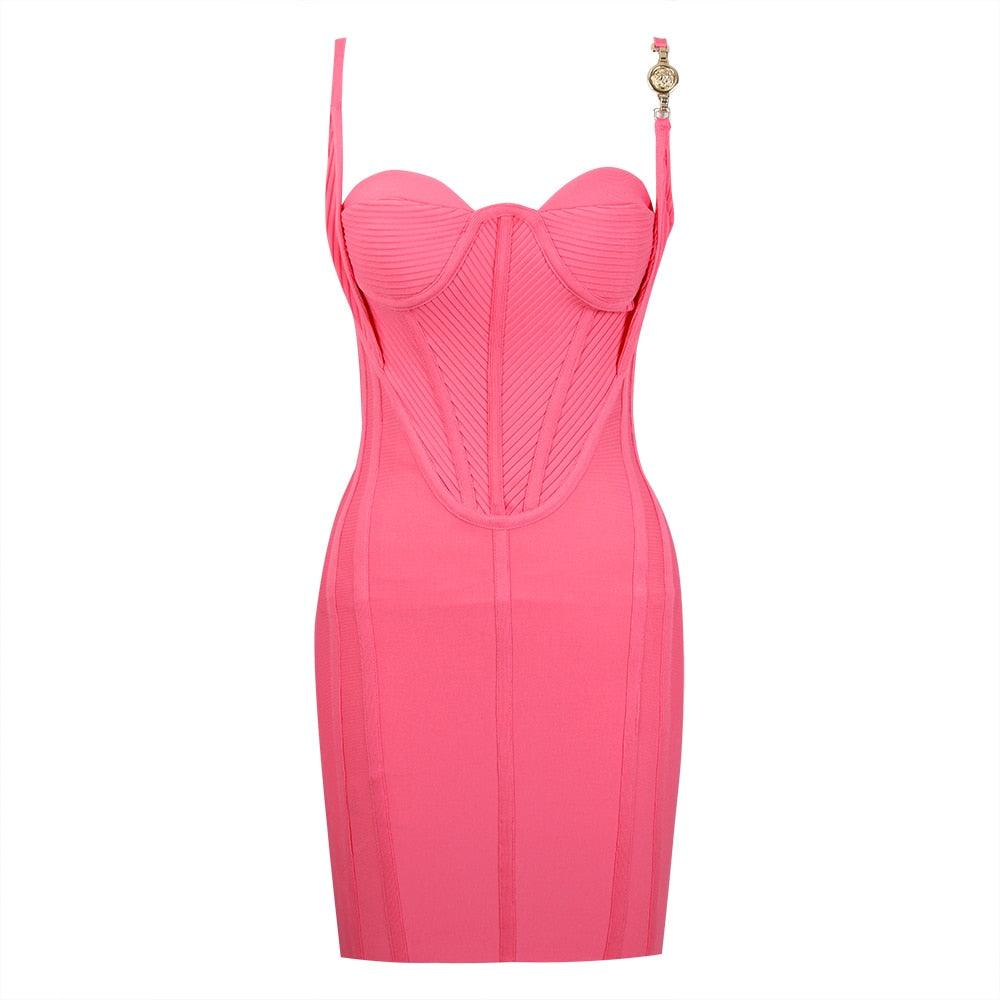 Luminous Lotus Bodycon Corset Mini Dress