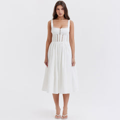 In the Clouds Corset Bustier Midi Dress