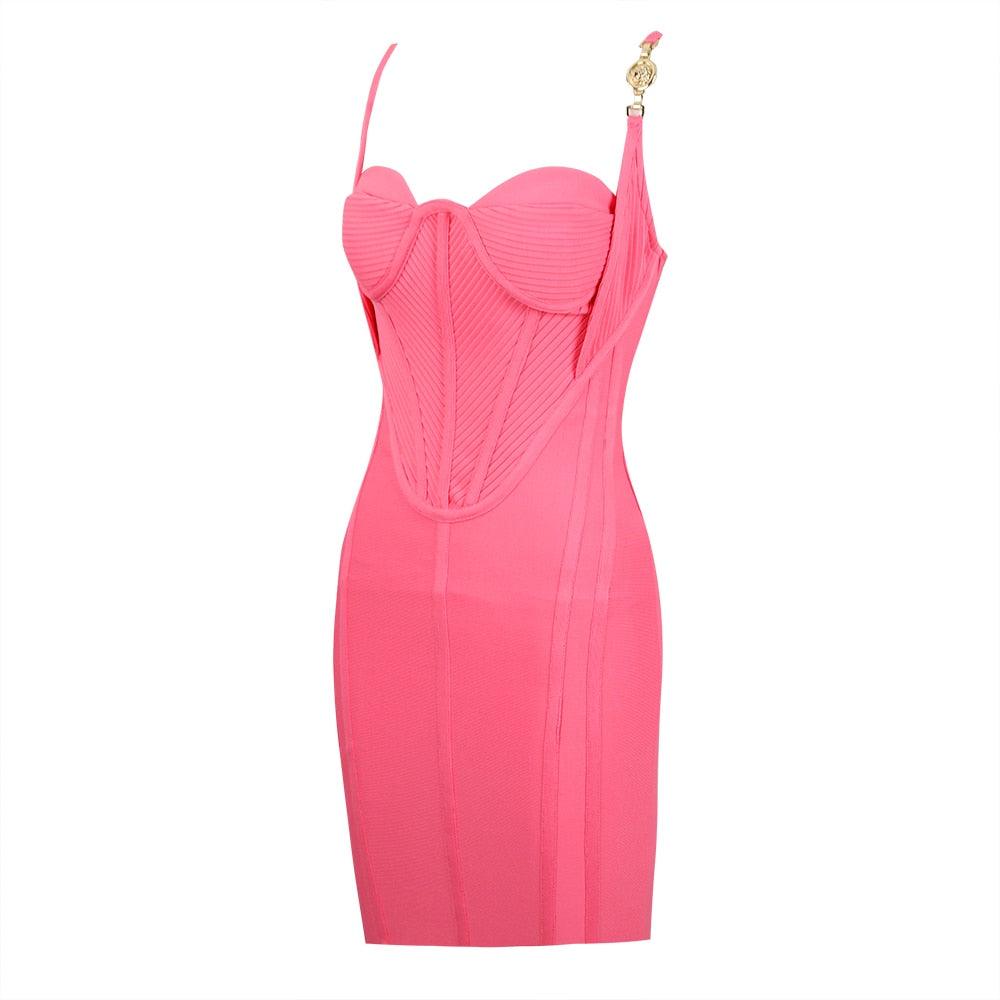 Luminous Lotus Bodycon Corset Mini Dress