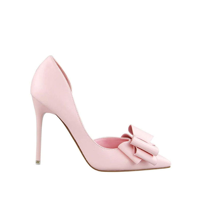 Bowknot Statement Pointed Toe High Heel D'Orsay Pumps - Pink