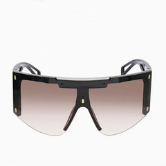 Back To The Future Bold Oversized Aviator Sunglasses - Brown