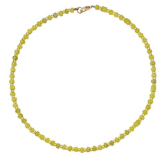 Charming Contrast Color Crystal Stone Choker Necklace - Yellow