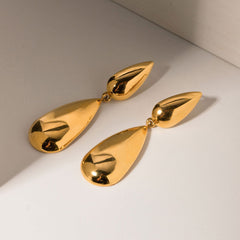 Chic Style Oversized Statement Double Teardrop Dangle Earrings