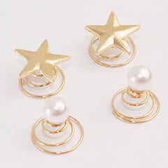 Iconic Look Gold Tone Charm Trim Twist Screw Hair Clip - Star