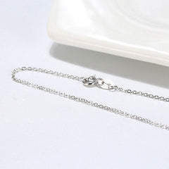 Classic Cable Rhodium Plated Sterling Silver Dainty Chain Necklace