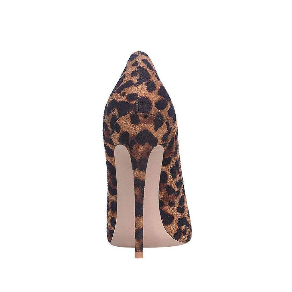 Classic Leopard Print Pointed Toe Stiletto Pumps - Dark Brown