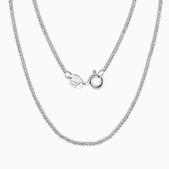 Effortless Pure Color Sterling Silver 1.2MM Wheat Chain Necklace