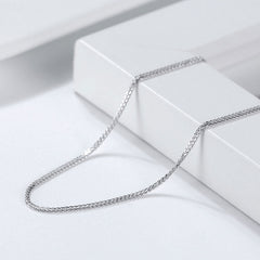 Effortless Pure Color Sterling Silver 1.2MM Wheat Chain Necklace