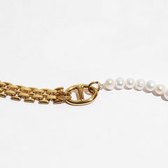 Eye-Catching Chunky Strand Pearl Beaded Bracelet - Gold