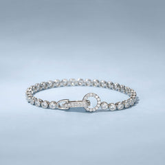 Icy Circle Sterling Silver Bezel 3MM Cubic Zirconia Tennis Bracelet