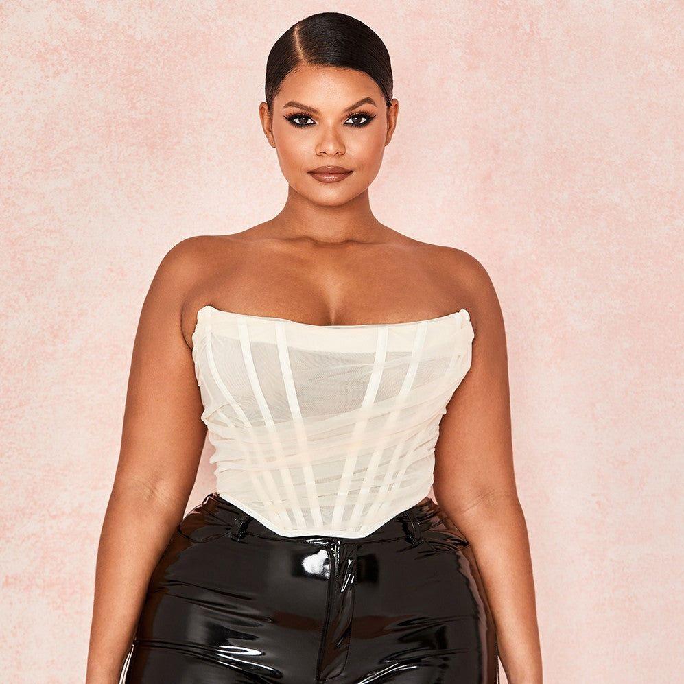 Voxy Mesh Corset Crop Top