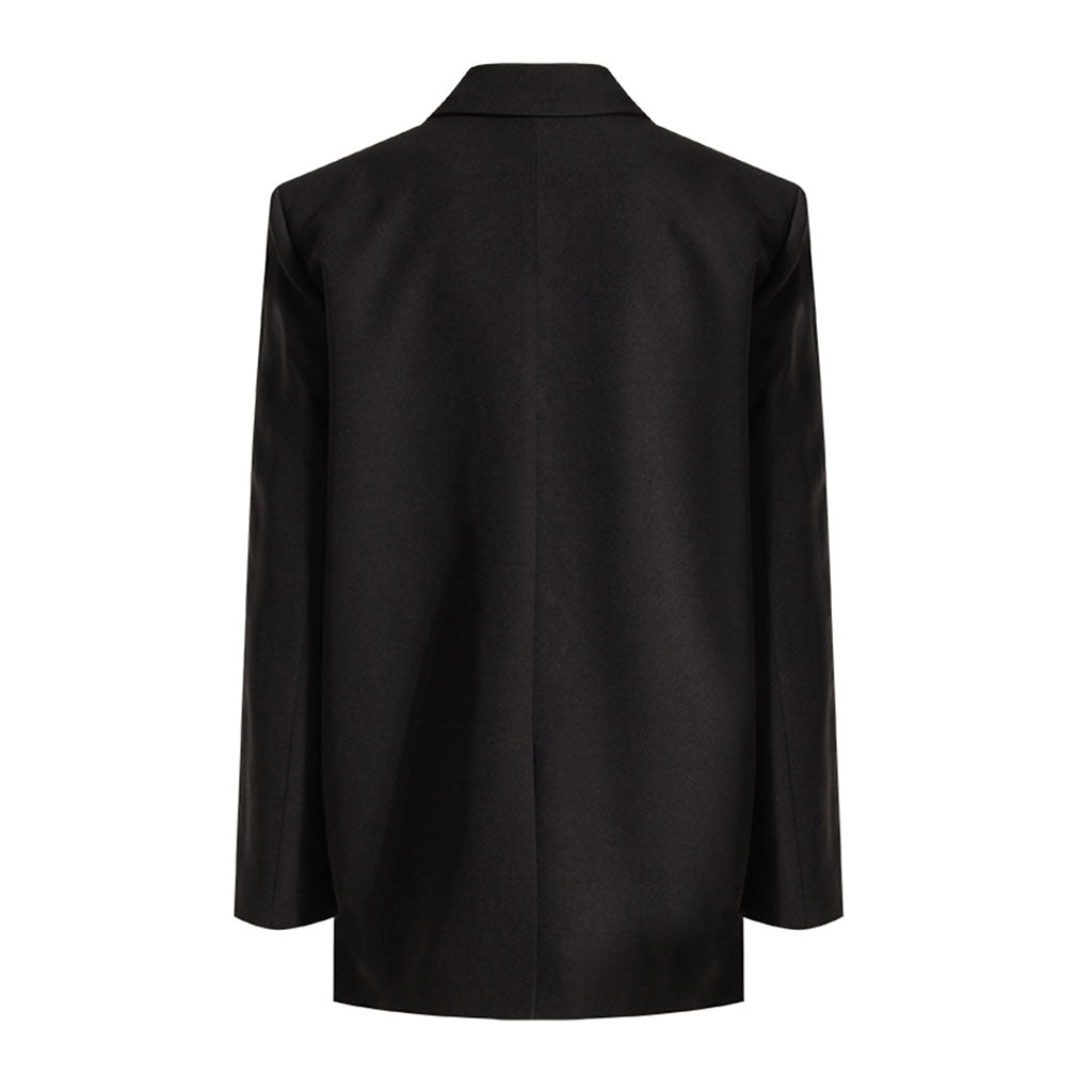 Minimalist Solid Color Peak Lapel Shoulder Pad Single Breasted Blazer