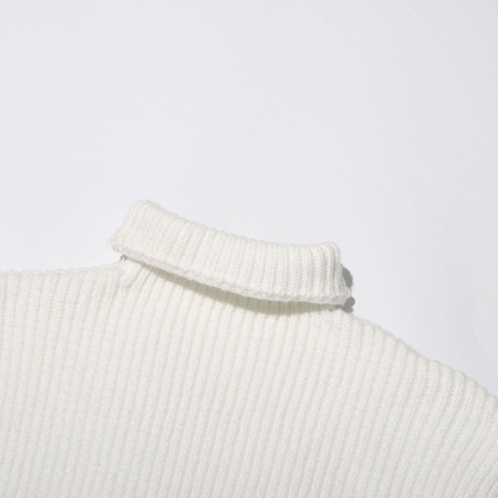 Minimalist Solid Turtle Neck Cap Sleeve Ribbed Knit Pullover Sweater Vest