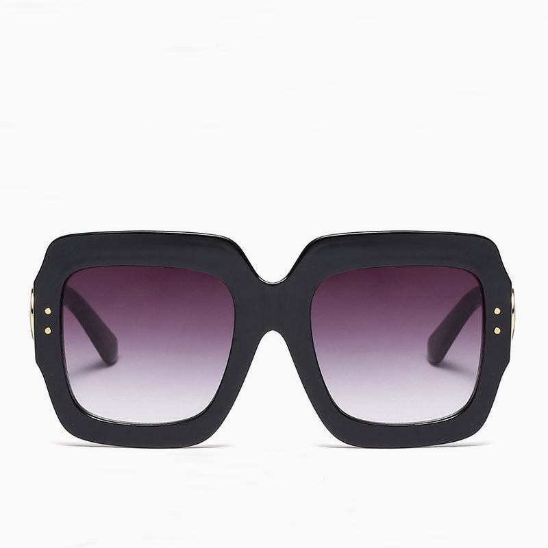 Modern Chic Tinted Oversized Square Gradient Sunglasses - Black