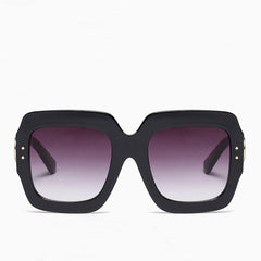 Modern Chic Tinted Oversized Square Gradient Sunglasses - Black