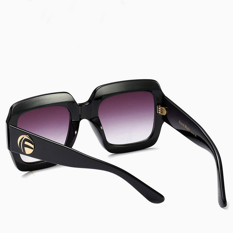 Modern Chic Tinted Oversized Square Gradient Sunglasses - Black