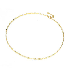 Modern Style Plated Single Link Chain Choker Necklace - Gold