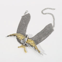 Opulent Crystal Exaggerated Bird Layered Tennis Choker Necklace