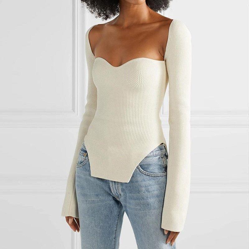 Grace Square Neck Knitted Sweater