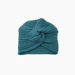 Cozy Me Up Soldi Color Ribbed Twist Front Winter Turban