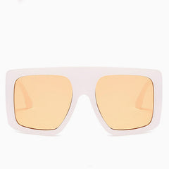 Star Look Bold Oversized Square Gradient Sunglasses - White